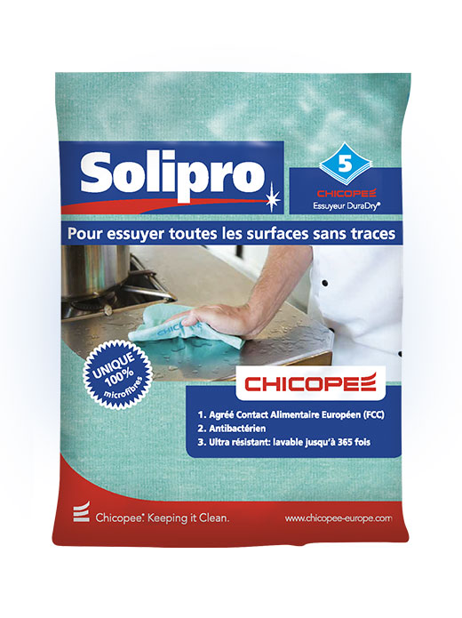 ESSUYEUR VERT MICROFIBRES DURADRY - POLYBAG DE 5